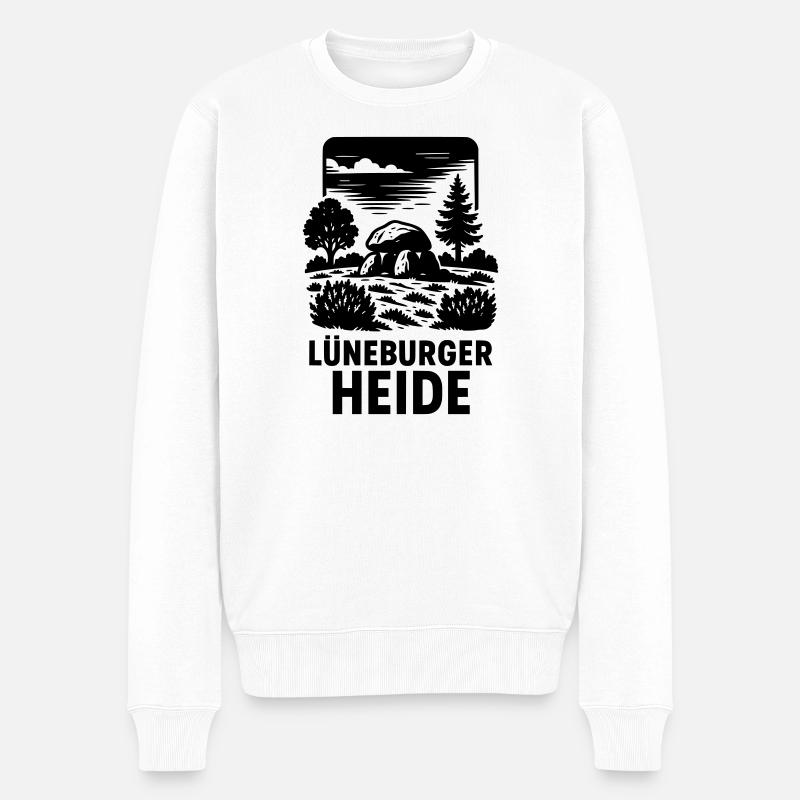 Lüneburger Heide  - Männer Premium Bio Pullover - Weiß
