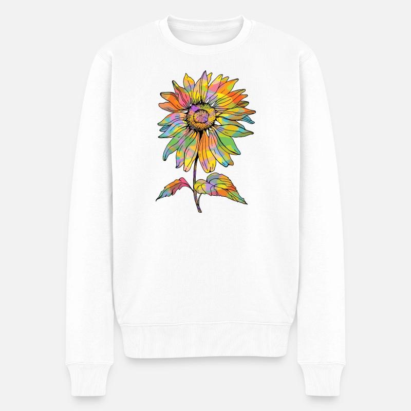 Blume - Männer Premium Bio Pullover - Weiß