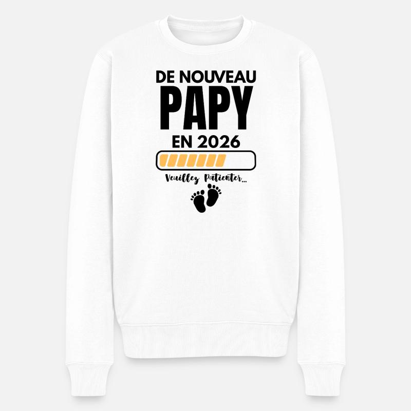 Opa wieder 2026 bitte warten - Männer Premium Bio Pullover - Weiß