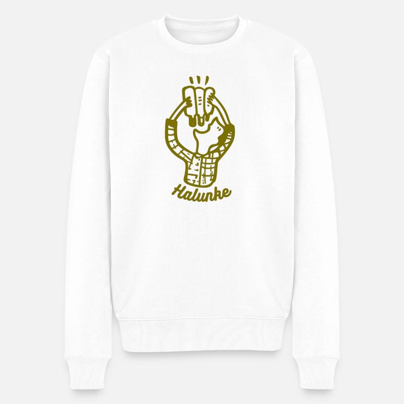 Halunke - Männer Premium Bio Pullover - Weiß