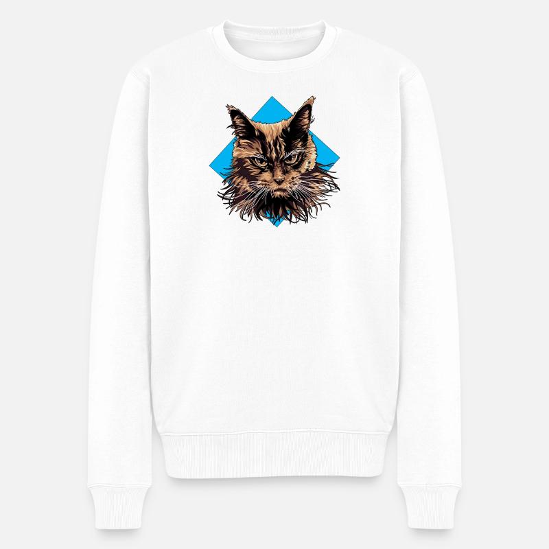 CatLover_png - Männer Premium Bio Pullover - Weiß
