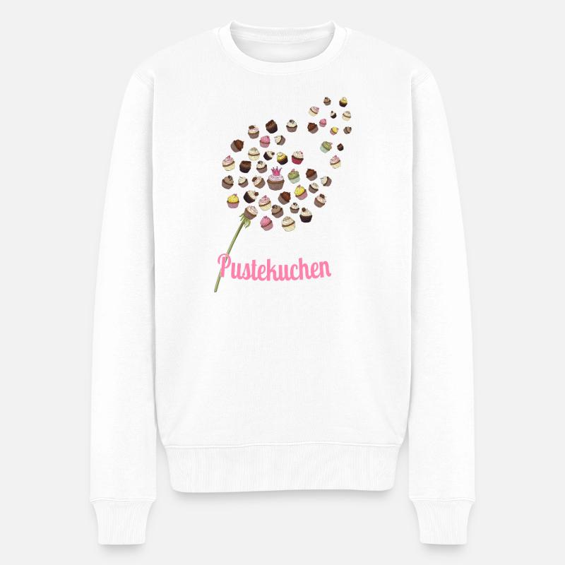 Gâteau feuilleté – Motif de cupcakes drôle - Pull Premium bio Homme - blanc