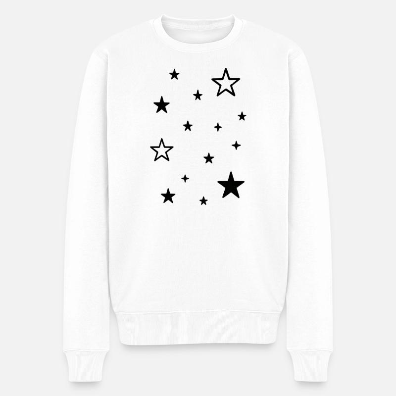 Conception du motif de diffusion d’étoiles - Pull Premium bio Homme - blanc
