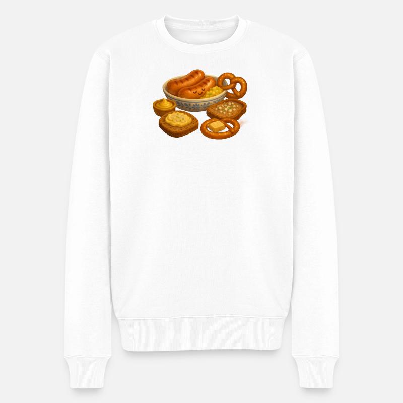 Wurstteller - Männer Premium Bio Pullover - Weiß