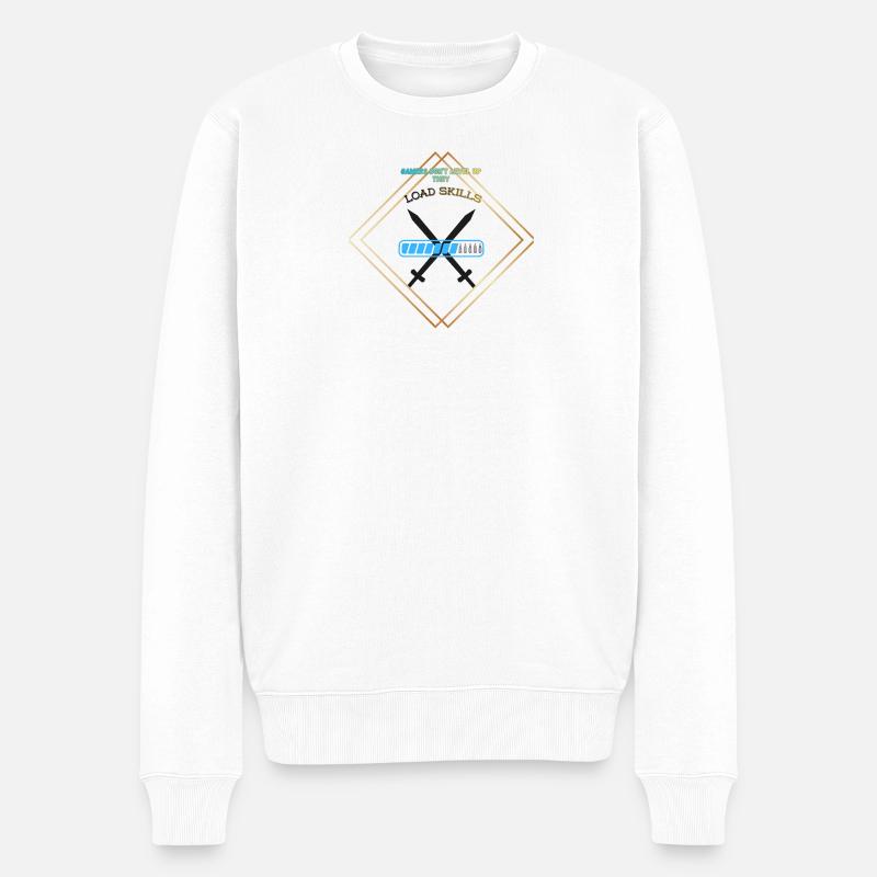 Gamer Load Skills  - Männer Premium Bio Pullover - Weiß