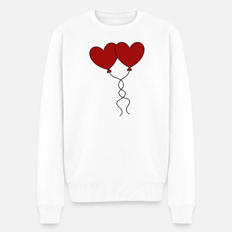 Cadeau rouge de la Saint-Valentin - Pull Premium bio Homme - blanc