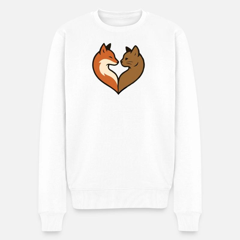 Forme de cœur d’animal - Pull Premium bio Homme - blanc