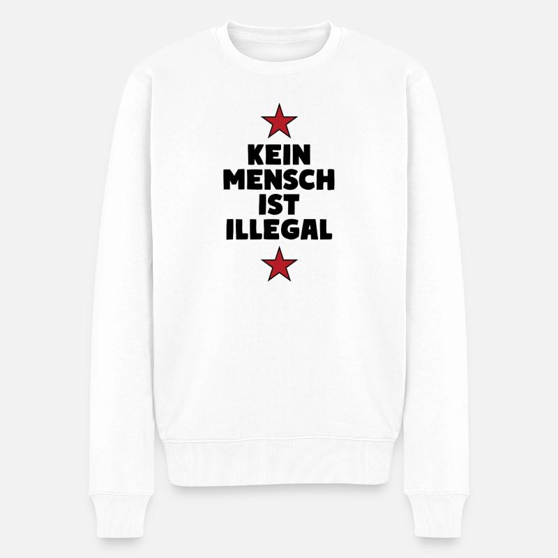 Personne n’est illégal - Migration - Illégalité - Pull Premium bio Homme - blanc