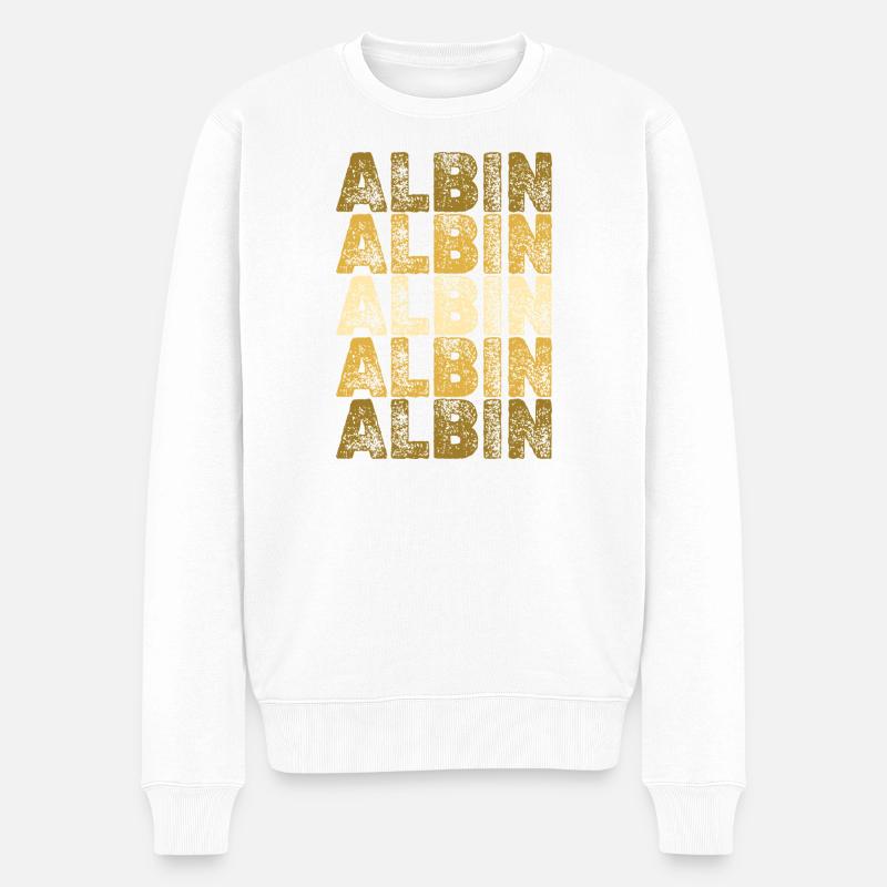 Geschenk für Albin - Männer Premium Bio Pullover - Weiß