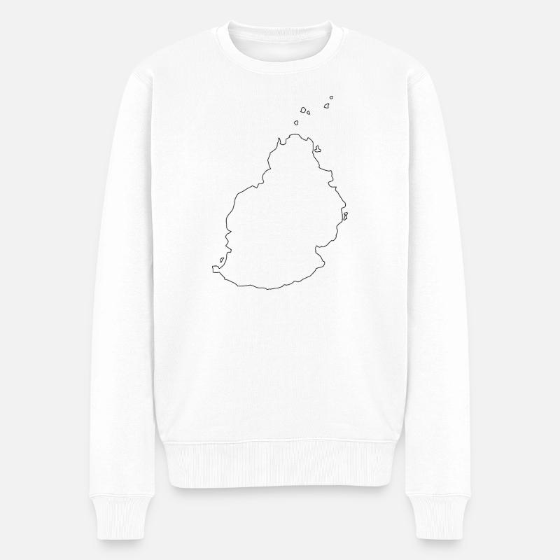 Carte de l’île Maurice - Pull Premium bio Homme - blanc