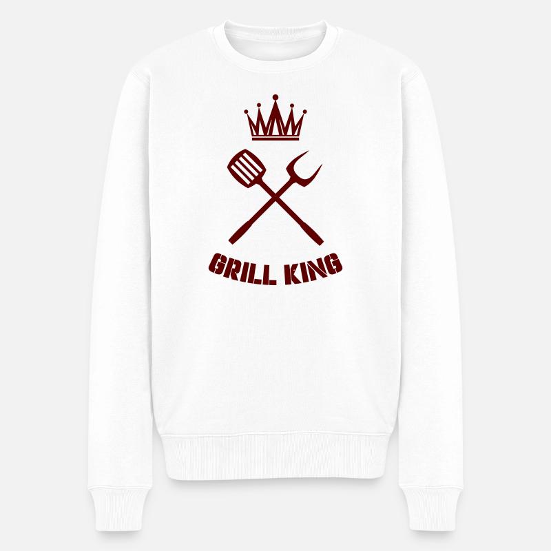 grill_king - Männer Premium Bio Pullover - Weiß