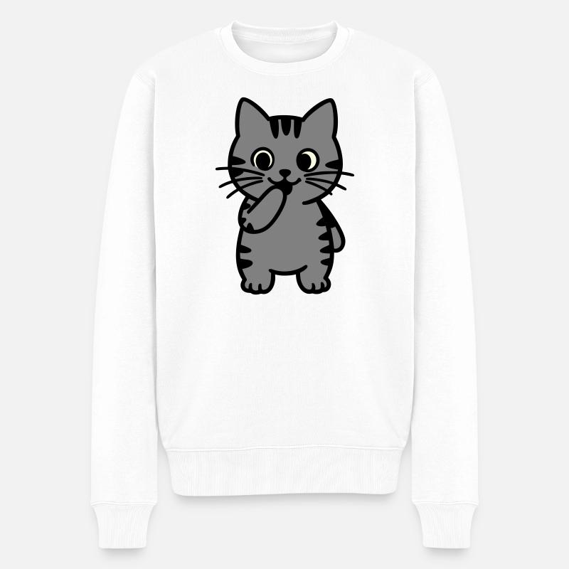 Tigre Chat Tigre-Tigre-Trois Couleurs - Pull Premium bio Homme - blanc