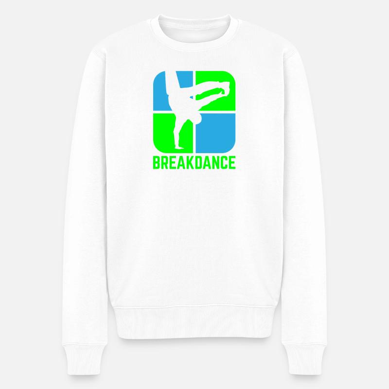 Breakdance - Männer Premium Bio Pullover - Weiß