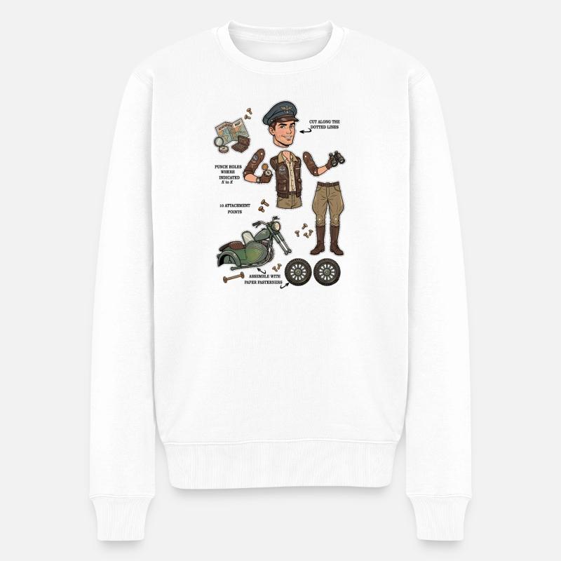 Poupée en papier Aventurière Robuste - Pull Premium bio Homme - blanc