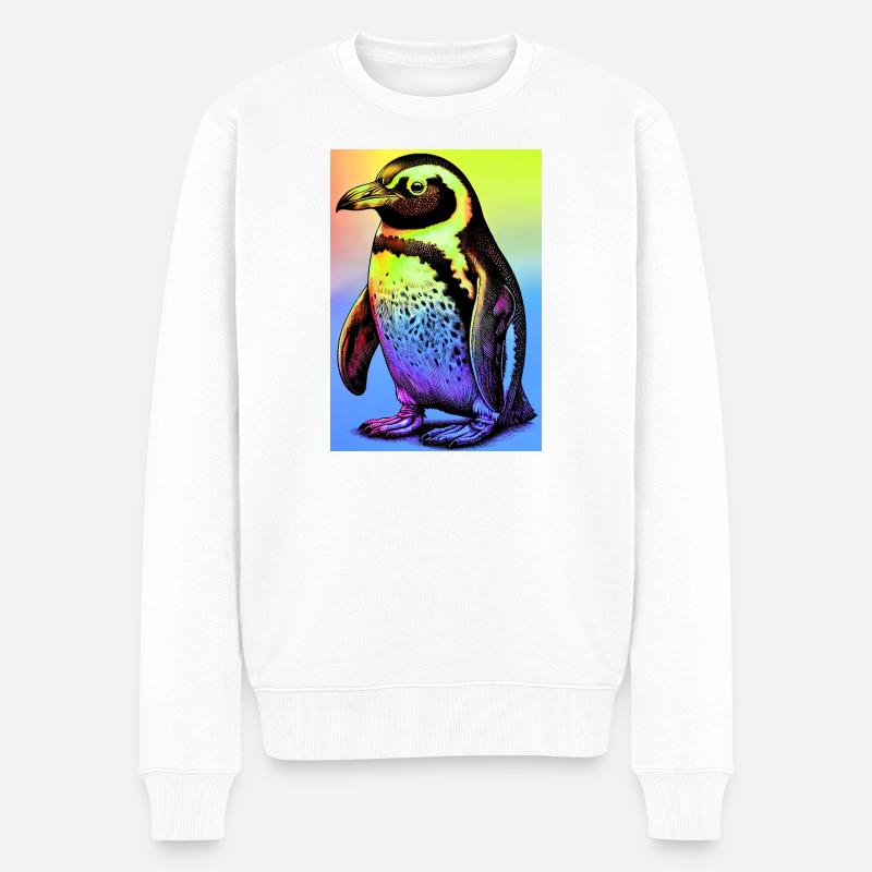 Pinguin - Männer Premium Bio Pullover - Weiß