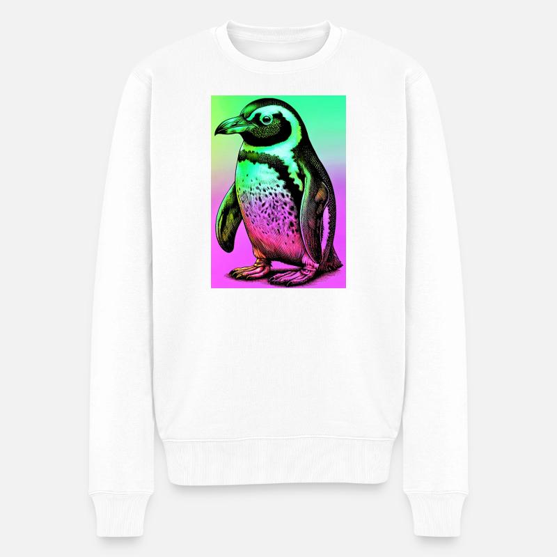 Pinguin - Männer Premium Bio Pullover - Weiß