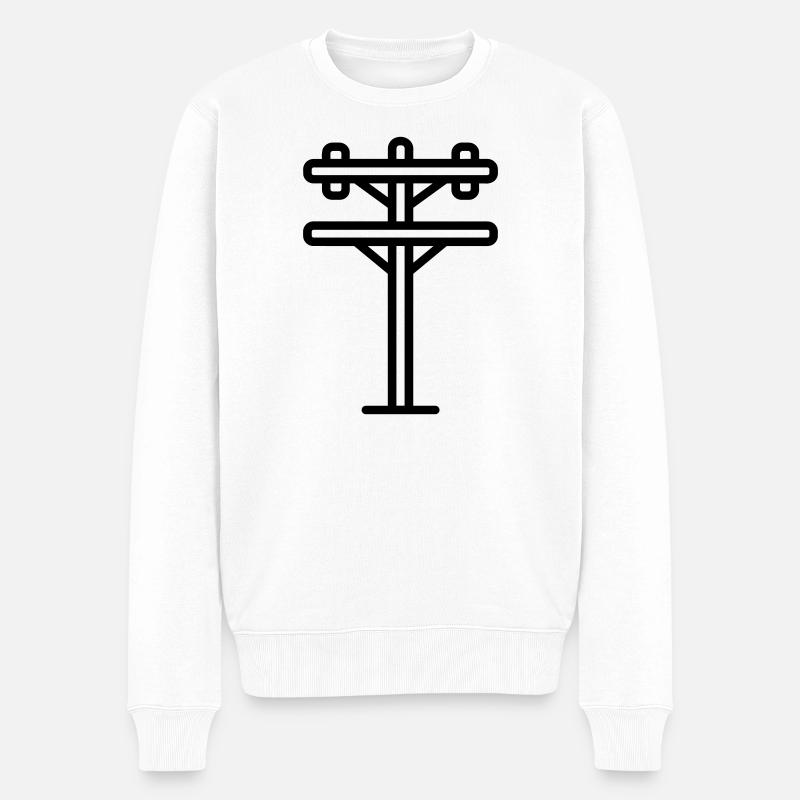 poteau électrique - Pull Premium bio Homme - blanc