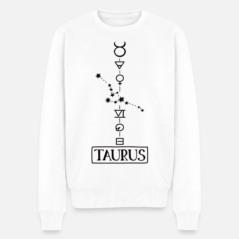Taureau - Zodiaque du Taureau - noir - Pull Premium bio Homme - blanc