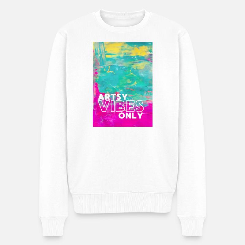 Artsy Vibes Only - Männer Premium Bio Pullover - Weiß