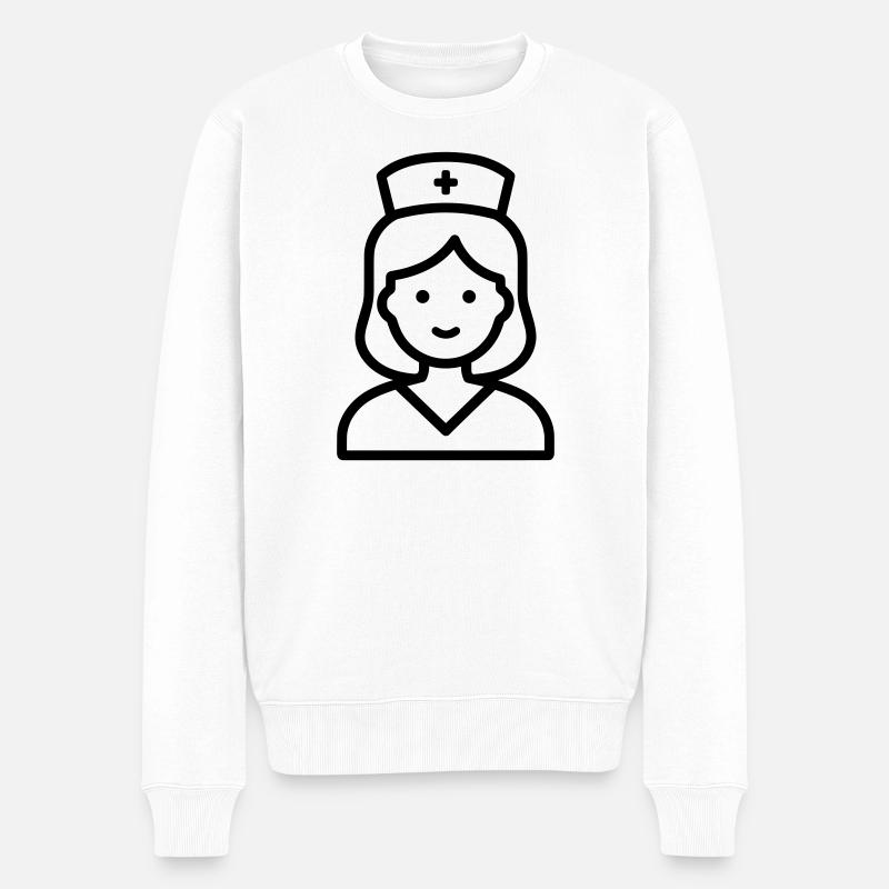 Krankenschwester - Männer Premium Bio Pullover - Weiß