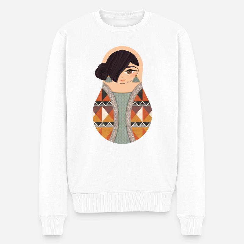Matroschka Nesrin - Männer Premium Bio Pullover - Weiß