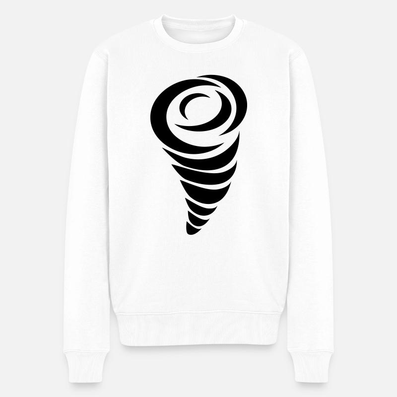 Wirbelsturm - Männer Premium Bio Pullover - Weiß