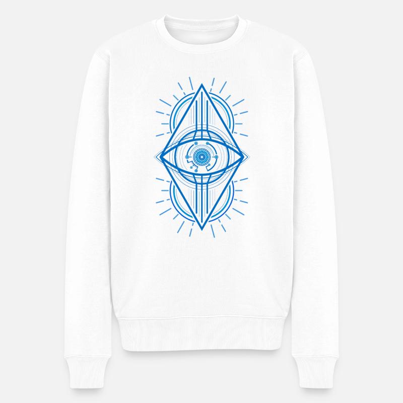 Auge Muster (Blick) - Männer Premium Bio Pullover - Weiß