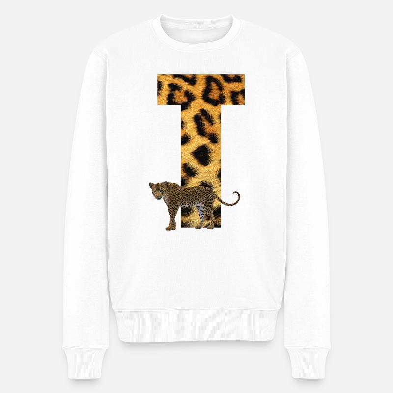 leopard t - Männer Premium Bio Pullover - Weiß