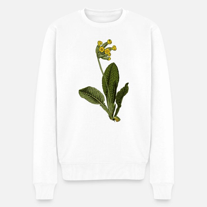 Primevère (Primula veris) - Pull Premium bio Homme - blanc