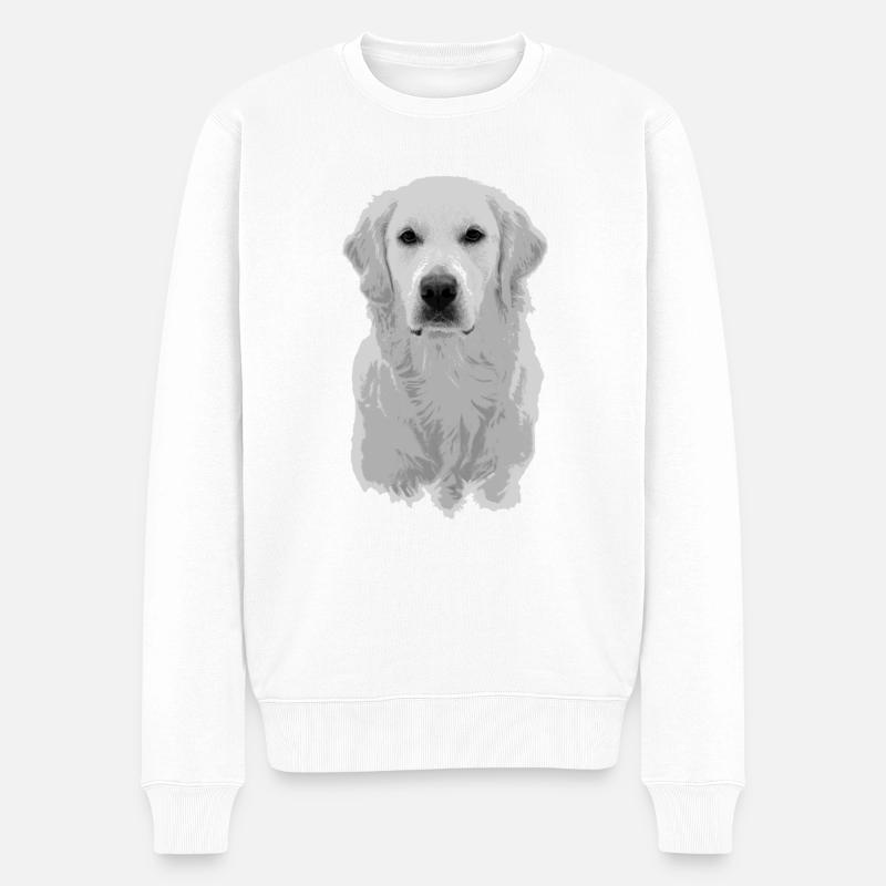 Golden Retriever - Männer Premium Bio Pullover - Weiß