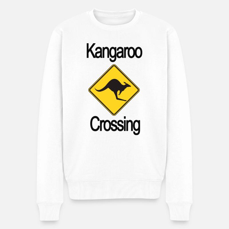 kangaroo - Männer Premium Bio Pullover - Weiß
