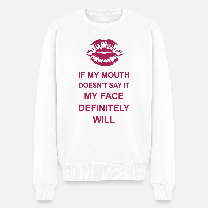Mon visage le fera certainement - Pull Premium bio Homme - blanc