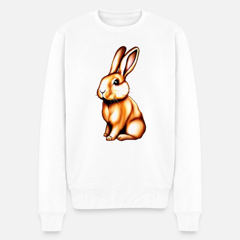 Häschen - Männer Premium Bio Pullover - Weiß