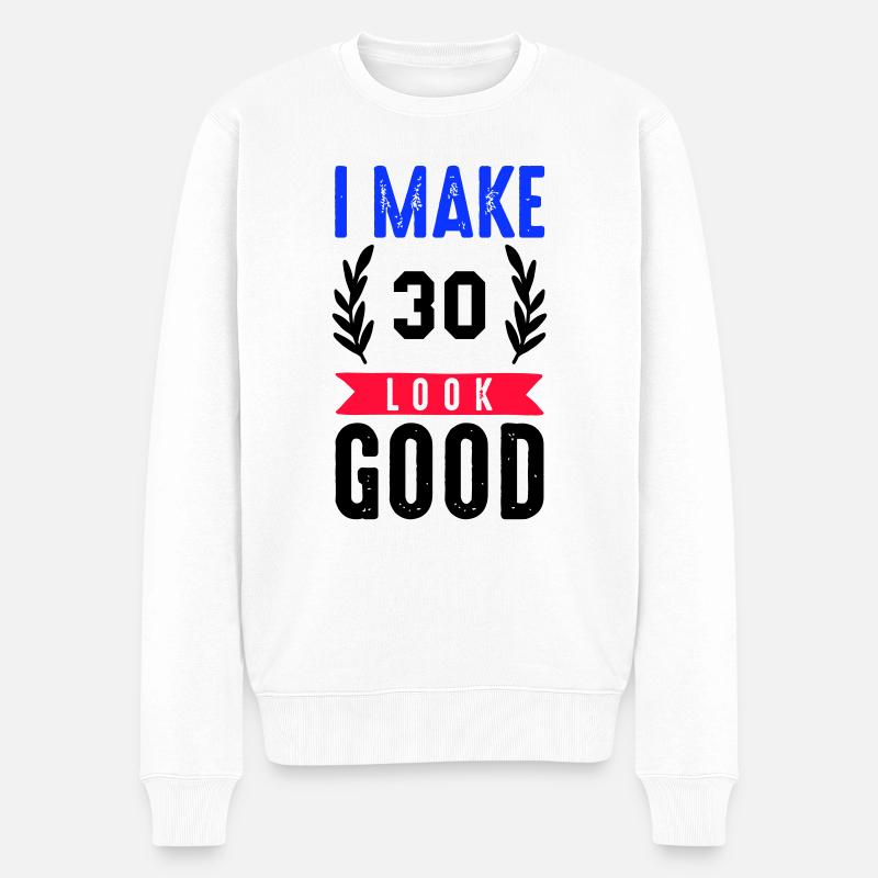 Belle apparence 30 - Pull Premium bio Homme - blanc