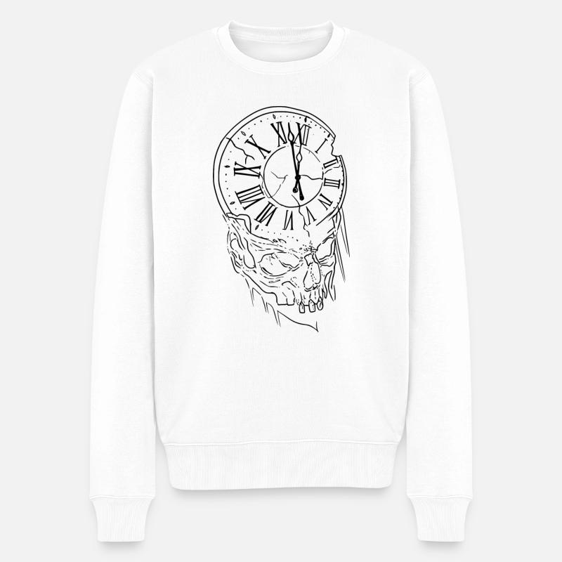 Schädel - Männer Premium Bio Pullover - Weiß