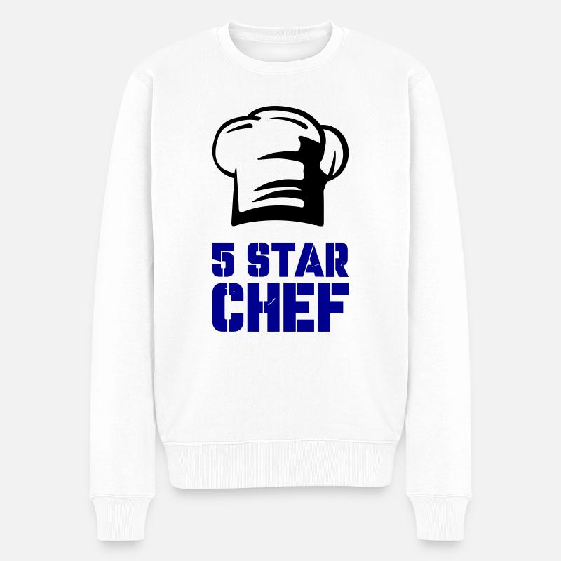 5 star chef - Männer Premium Bio Pullover - Weiß