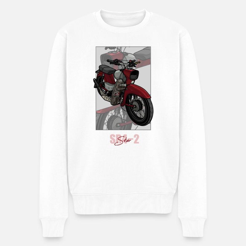Star (rot) // Illustration - Männer Premium Bio Pullover - Weiß
