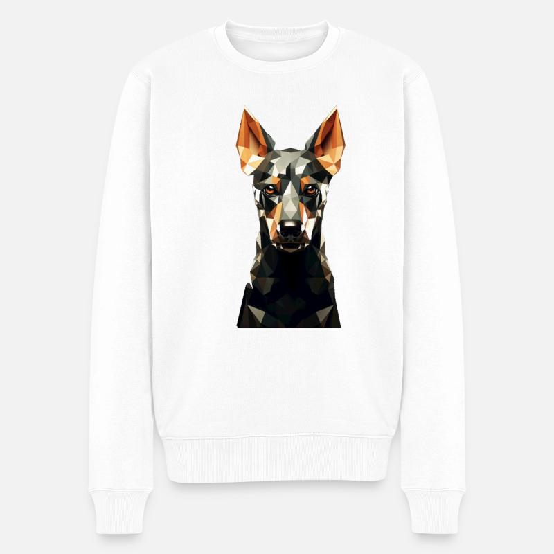 Geometric Dog Animation - Männer Premium Bio Pullover - Weiß