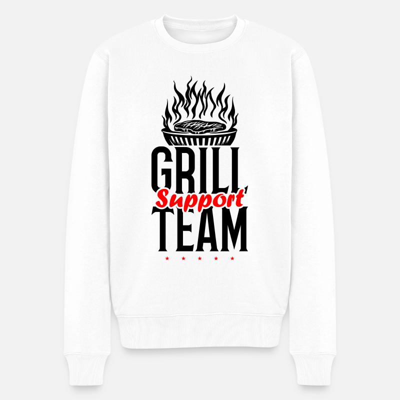 Grill Support Team - Männer Premium Bio Pullover - Weiß