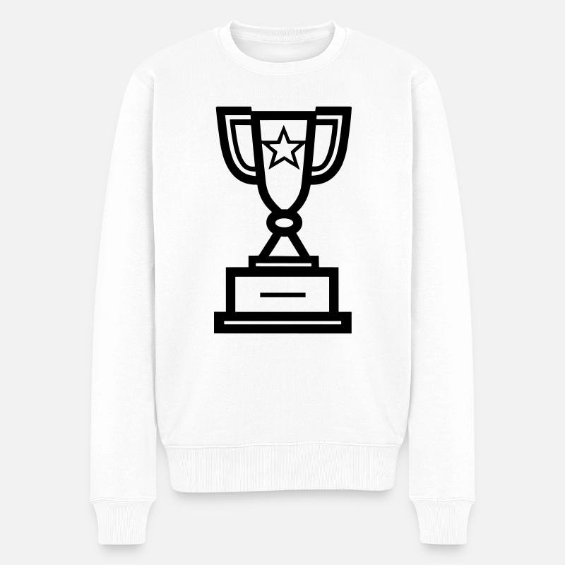 Trophäe - Männer Premium Bio Pullover - Weiß
