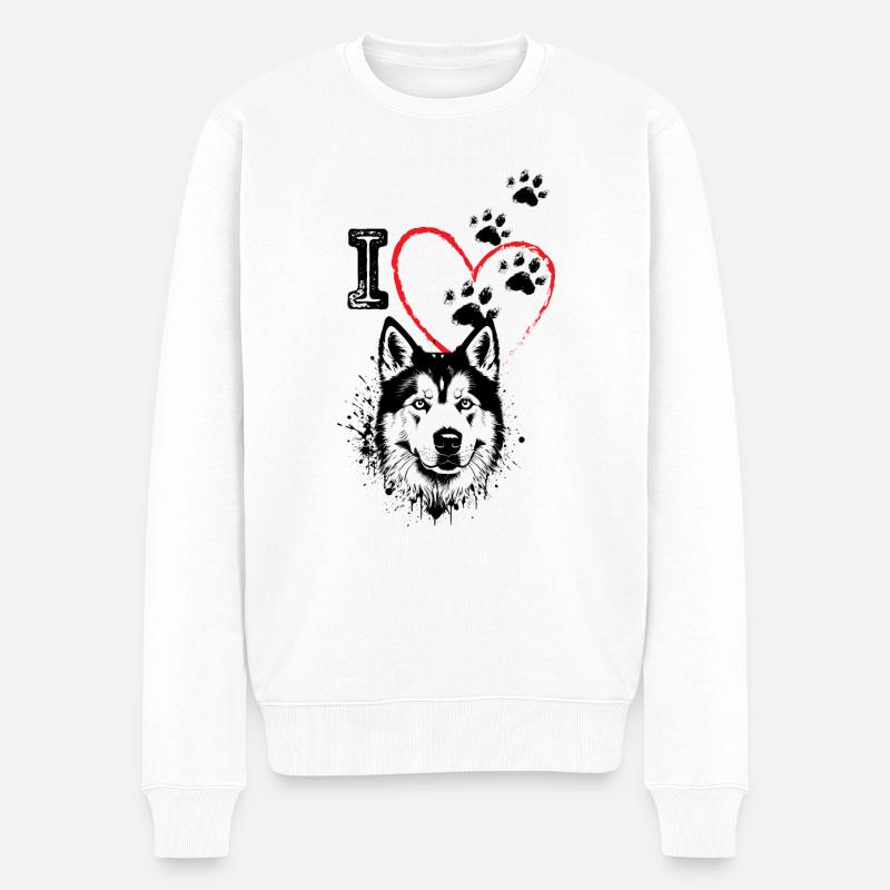 J’ADORE LES CHIENS - Pull Premium bio Homme - blanc