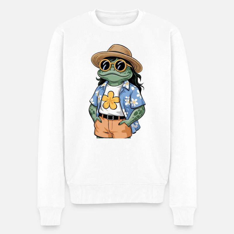 grenouille drôle d’été - Pull Premium bio Homme - blanc