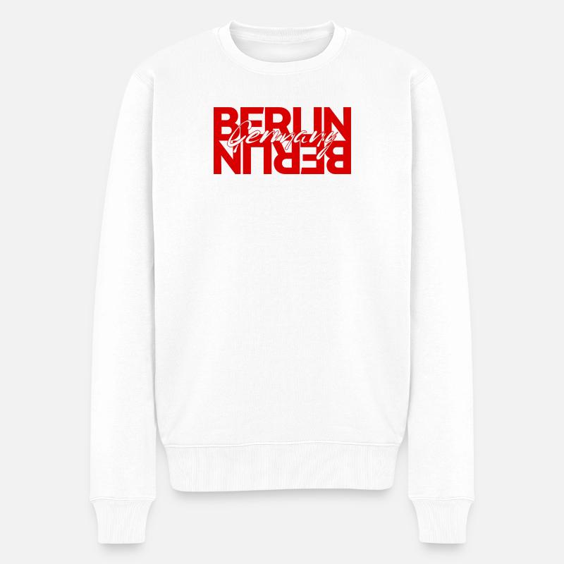 Superposition de lettrage Berlin - Pull Premium bio Homme - blanc