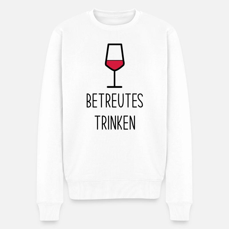 Betreutes Trinken - Männer Premium Bio Pullover - Weiß