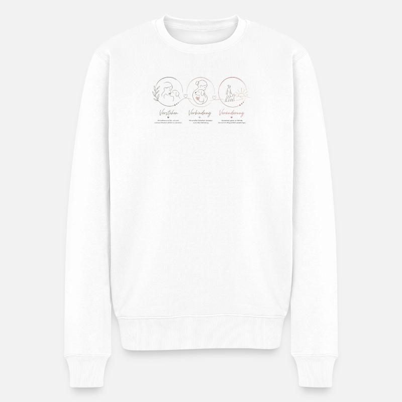 Verstehen Verbinden Verändern - Männer Premium Bio Pullover - Weiß