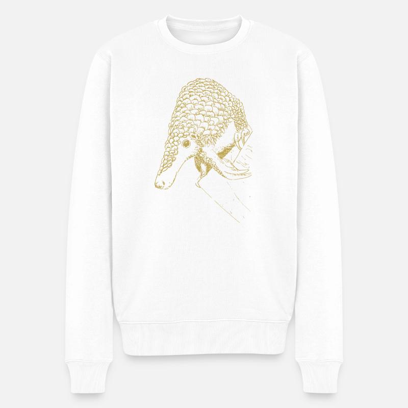 Illustrierte Designs mit Gürteltier - Männer Premium Bio Pullover - Weiß
