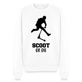 Scoot or die - Männer Premium Bio Pullover - Weiß - Vorne - Thijin (182cm)
