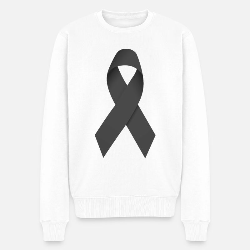 schwarze Schleife - Männer Premium Bio Pullover - Weiß