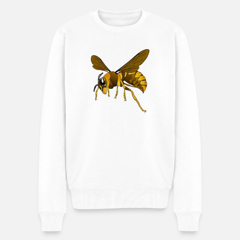 Hornisse - Männer Premium Bio Pullover - Weiß