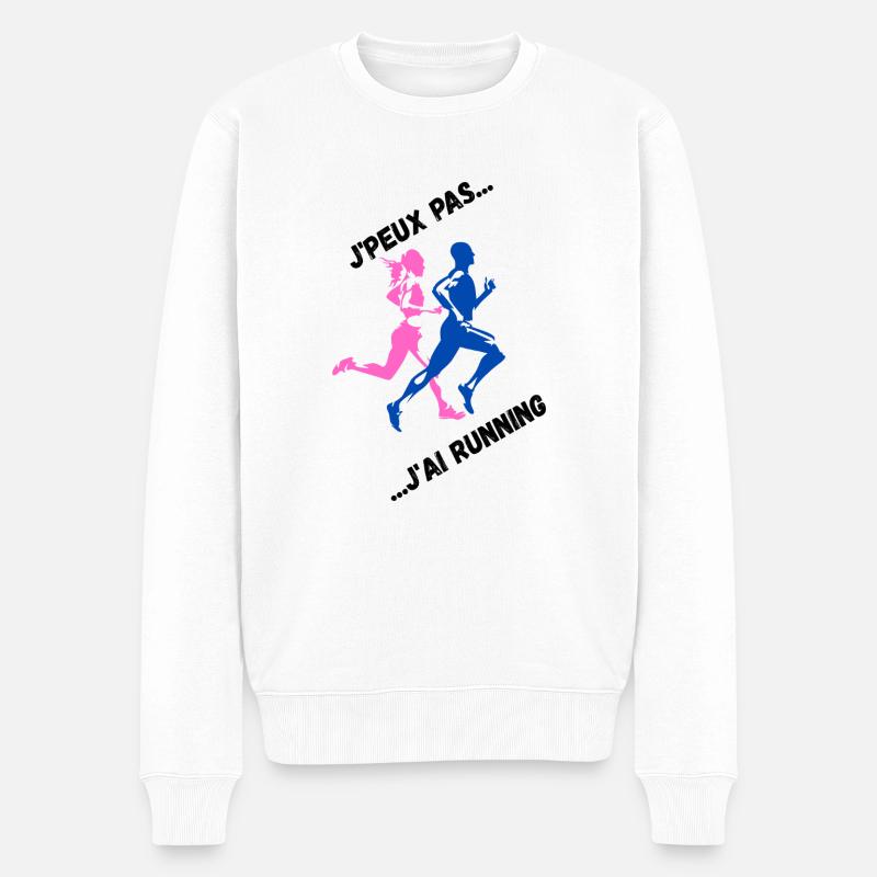 I can't I have Running - Männer Premium Bio Pullover - Weiß